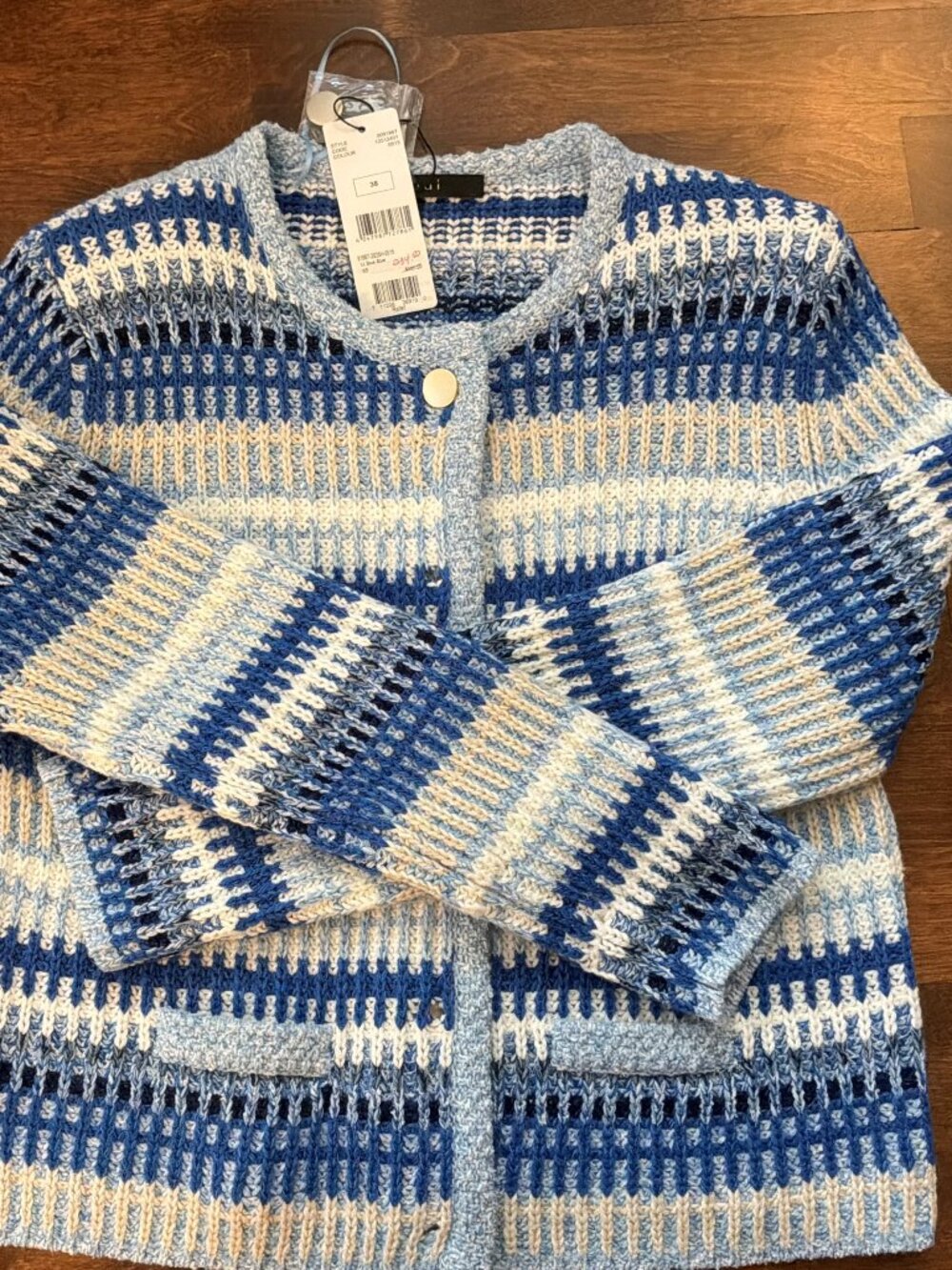 Oui - Two Tone Blue Cardigan - NWT - Size 38 (USA 8)